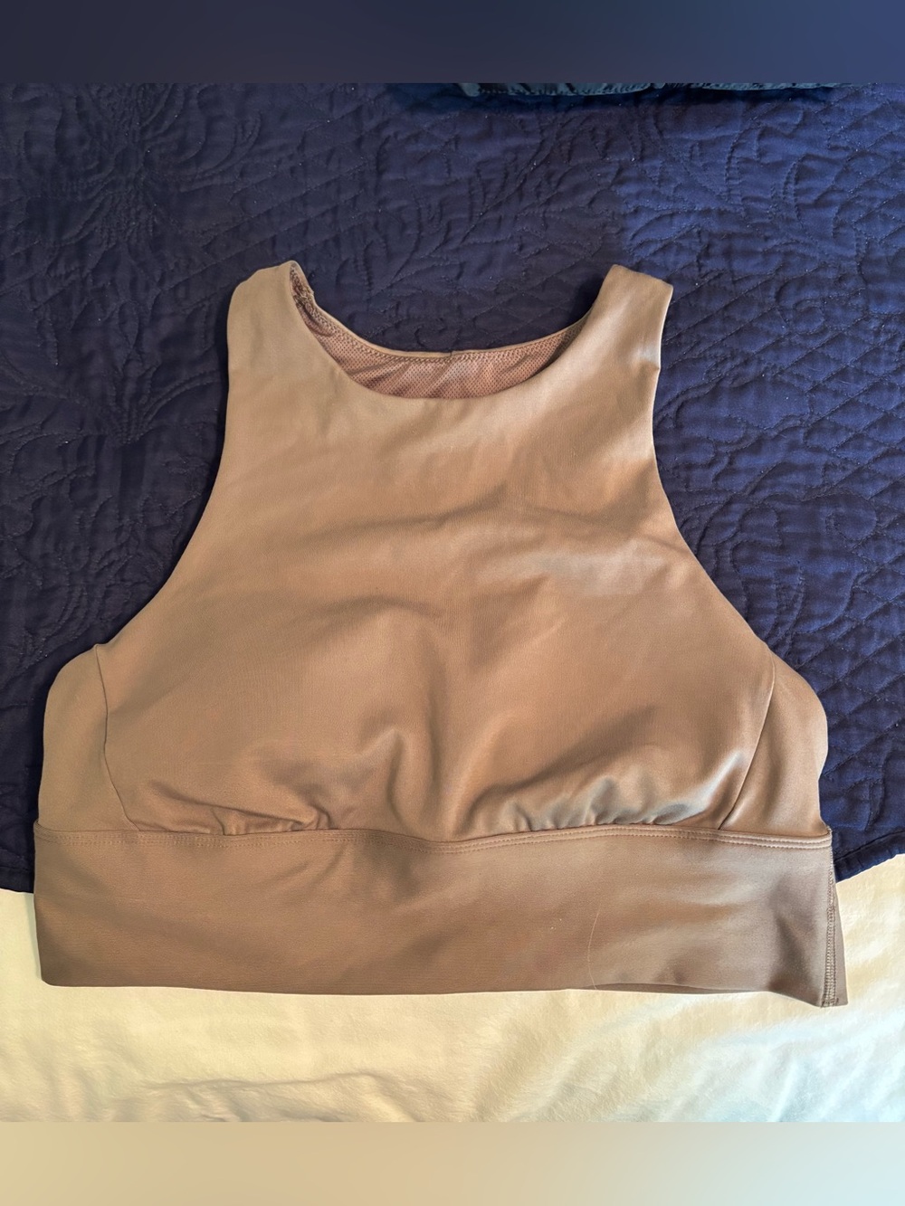 High Neck, moderate-high intensity sports bra - mocha